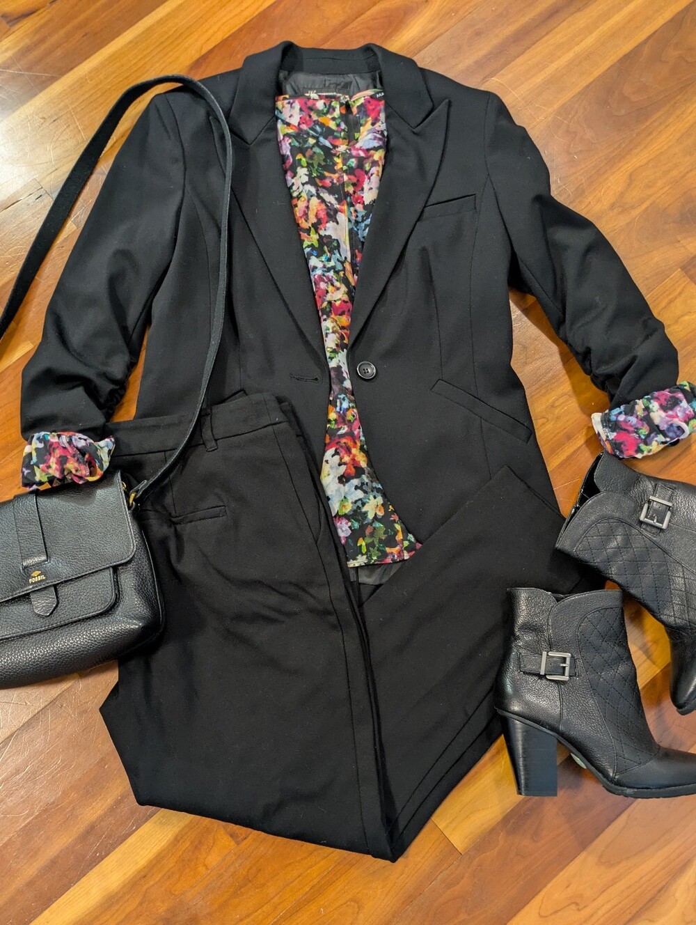 Womens Black INC International Single-Button Blazer Jacket